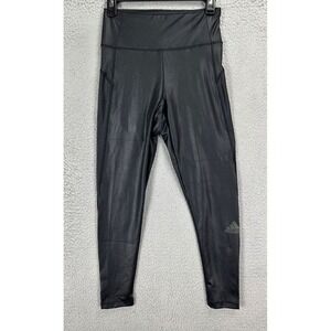 Adidas Aeroready Leggings Womens Small Black Prime Green Yoga Pants Athletic NEW